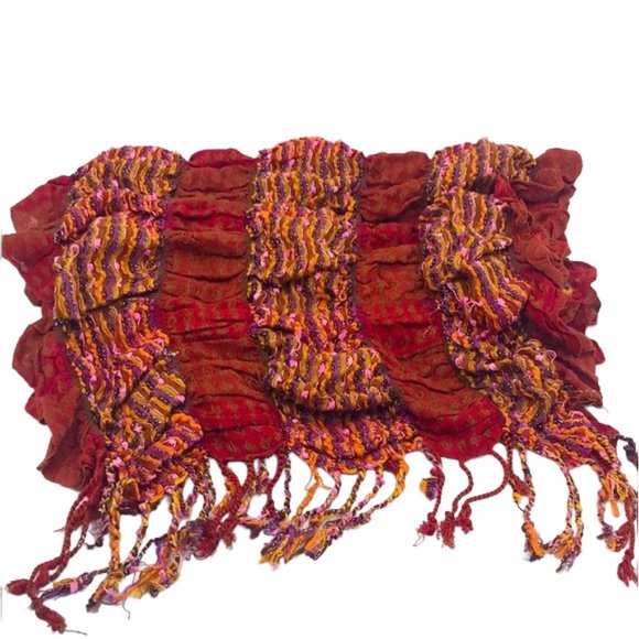 Imported🧣Handmade Ruffle Multicolored Scarf - Picture 3 of 3